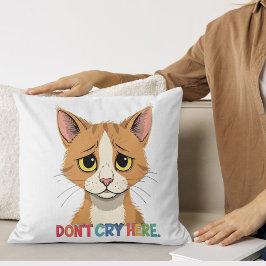 Gråt inte här | med tecknad rolig retro kudde