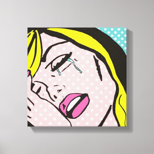 Gråt mig en Pop Art Stretched Canvas (Framsida)