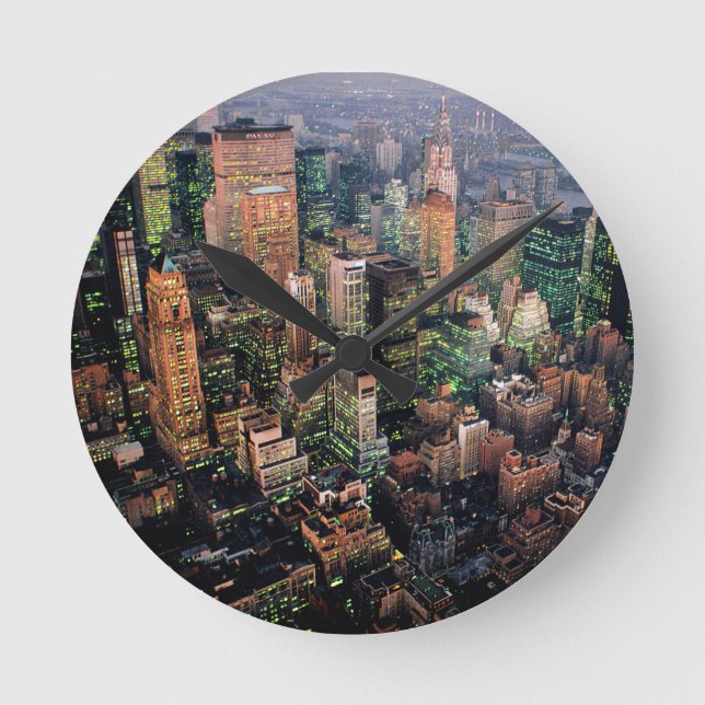 Gråt! New York City USA Rund Klocka (Framsida)