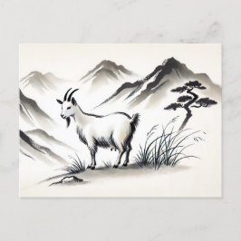 Gråt på Meadow med berg Helg Vykort