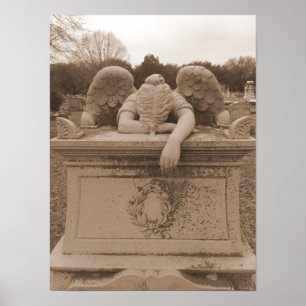 Gråta ängelaffischsepia poster