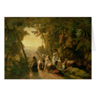 Gråta av dottern av Jephthah, 1846 Hälsningskort
