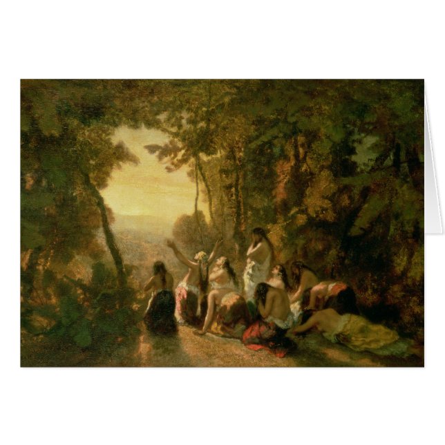 Gråta av dottern av Jephthah, 1846 Hälsningskort (Framsidan Horizontal)