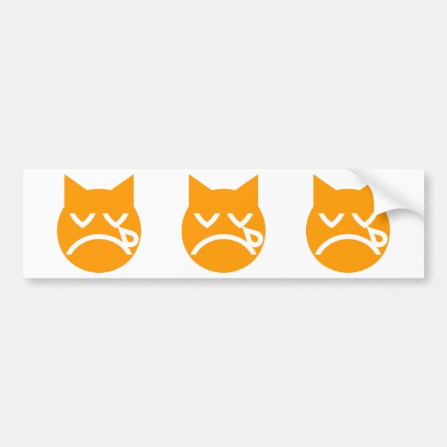 Gråta Emoji Cat Bildekal (Framsidan)