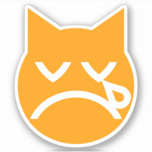 Gråta Emoji Cat Klistermärken