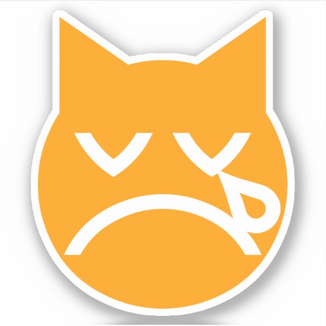 Gråta Emoji Cat Klistermärken (Framsida)