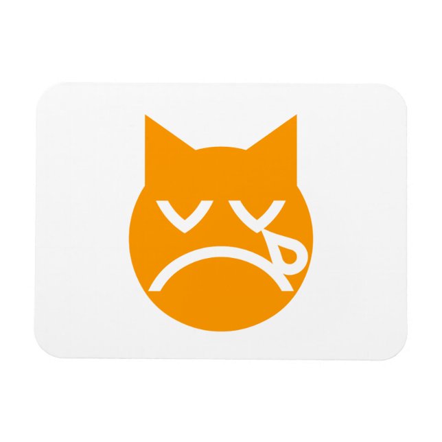 Gråta Emoji Cat Magnet (Horisontell)