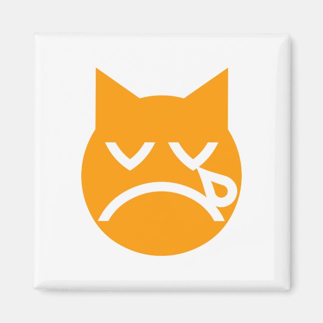 Gråta Emoji Cat Magnet (Framsidan)