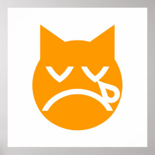 Gråta Emoji Cat Poster
