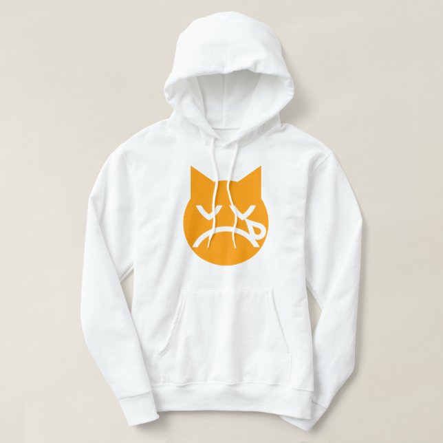 Gråta Emoji Cat Sweatshirt Med Luva (Design framsida)