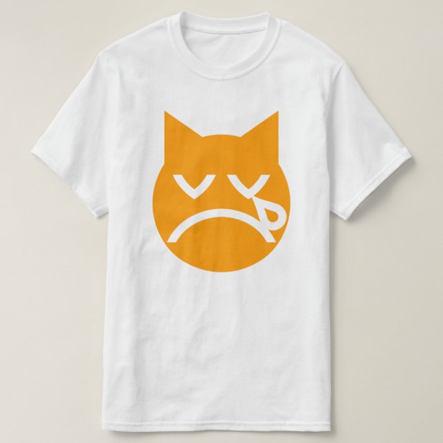 Gråta Emoji Cat T Shirt (Design framsida)