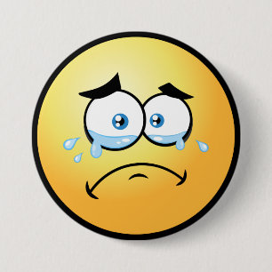Gråta Emoji Large Knapp