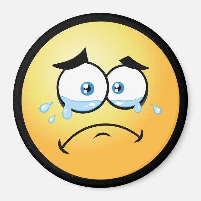 Gråta Emoji Large Magnet (Framsidan)