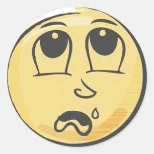 Gråta Emoji Runt Klistermärke