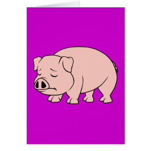 Gråta gråta rosa dag för Pigletmedborgaregris Hälsningskort