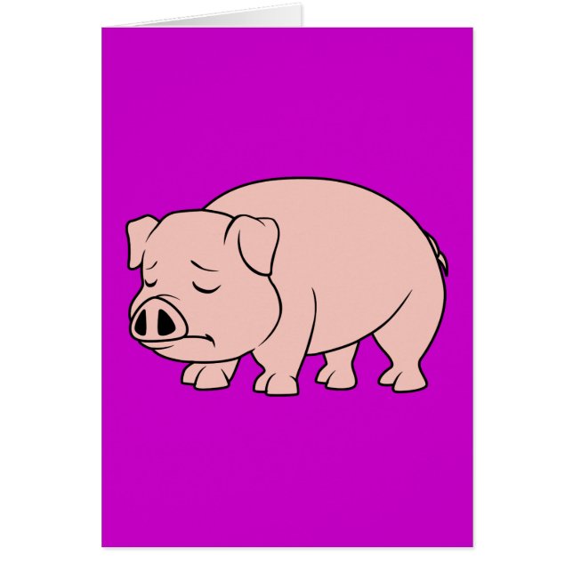 Gråta gråta rosa dag för Pigletmedborgaregris Hälsningskort (Framsidan)
