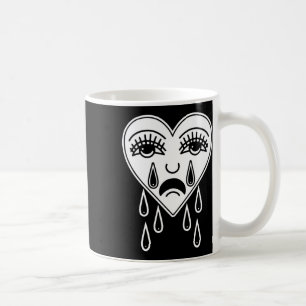 Gråta Heart American Traditional Tatto Old Schoo Kaffemugg