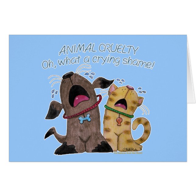 Gråta Hund och katt - Vilken Gråtande skam Hälsningskort (Framsidan Horizontal)