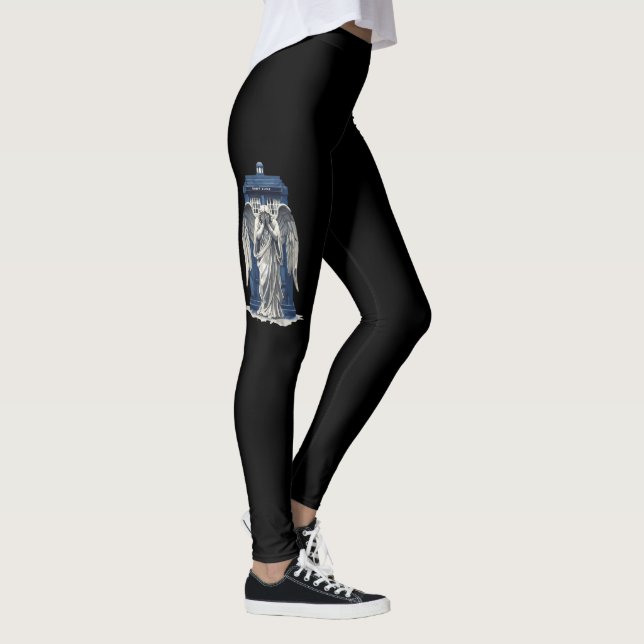 Gråtande ängel med blå polisbox 1 leggings (Höger)
