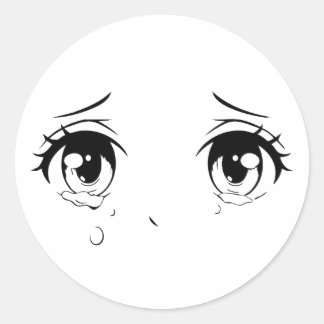 Gråtande Anime Ögon-symbol - Aesthetic Manga Desig Runt Klistermärke