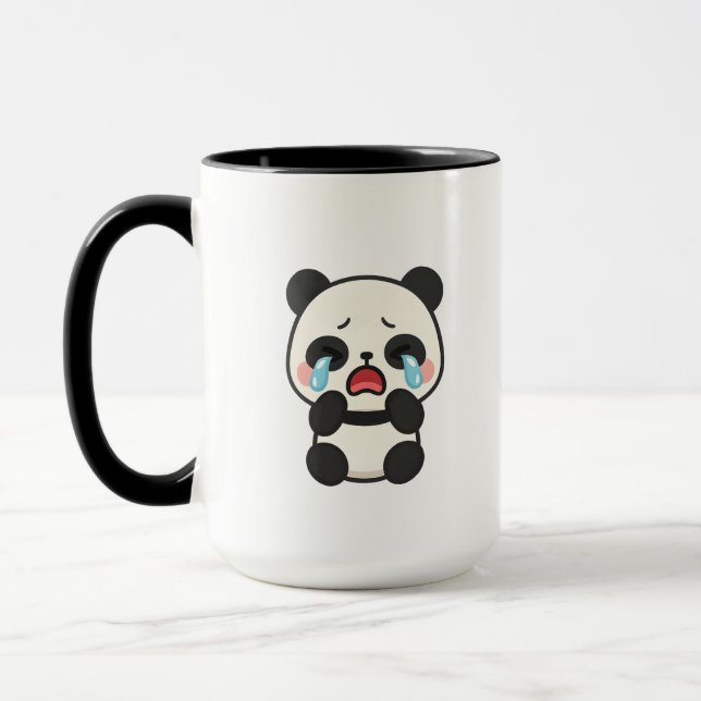 Gråtande av Panda - Cute Ledsen Panda Kaffe koppar (Vänster)