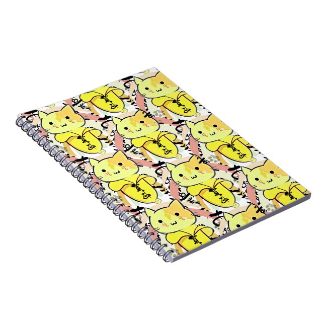 Gråtande Banana Cat Mönster Anteckningsbok (Högra Sidan)