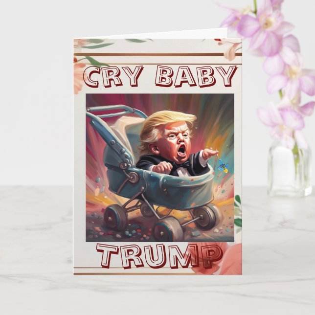Gråtande Bebis Trump Grattiskort Kort (Orkide)