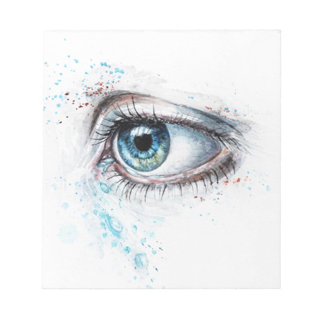 Gråtande blått Öga (trötthet, sympati och depressi Anteckningsblock (Framsida)