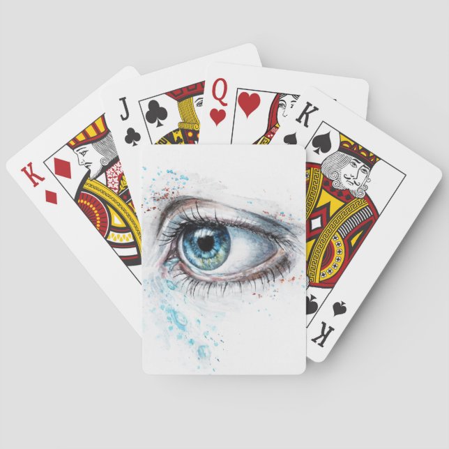 Gråtande blått Öga (trötthet, sympati och depressi Casinokort (Baksidan)