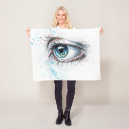 Gråtande blått Öga (trötthet, sympati och depressi Fleecefilt