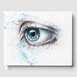 Gråtande blått Öga (trötthet, sympati och depressi Gästböcker