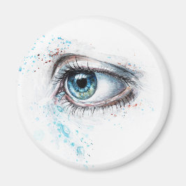 Gråtande blått Öga (trötthet, sympati och depressi Magnet