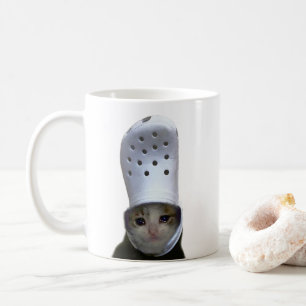Gråtande Dubbla vid Mugg katt kork, hatt, höjd