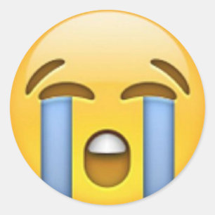 Gråtande Emoji-klistermärke Runt Klistermärke
