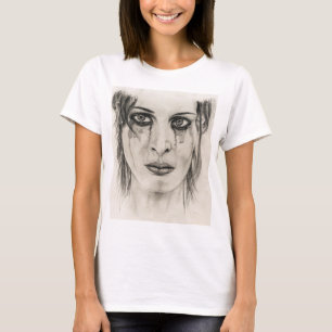 Gråtande flicka - Teckning i blyertspenna T Shirt
