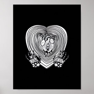 Gråtande Hjärtat Klassiskt - Skeleton Händer Hjärt Poster