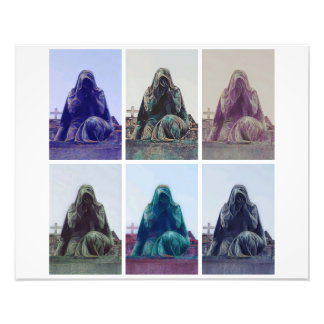 gråtande kvinna - vit fototryck