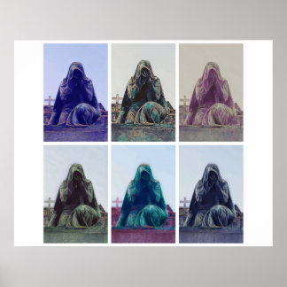 Gråtande kvinna - vit Poster