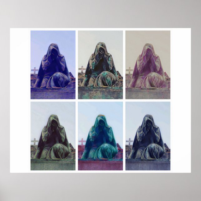 Gråtande kvinna - vit Poster (Framsidan)