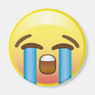 Gråtande Ledsen Tårar Emoji Gult Ansikte Magnet