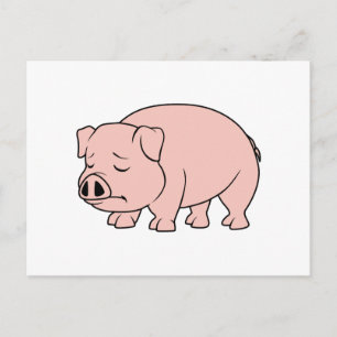 Gråtande Liten Rosa Gris Nationala Grisedagen Vykort
