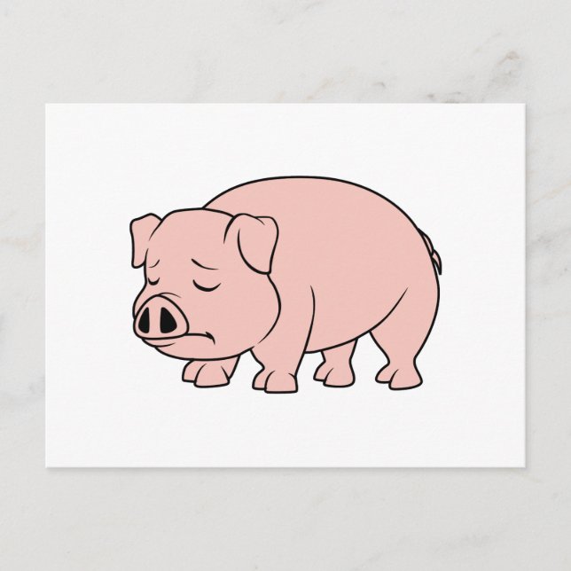 Gråtande Liten Rosa Gris Nationala Grisedagen Vykort (Framsida)
