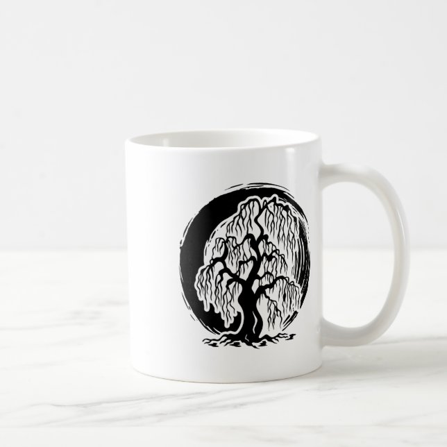 Gråtande pilträd meditation yoga Buddha buddhism Kaffemugg (Höger)