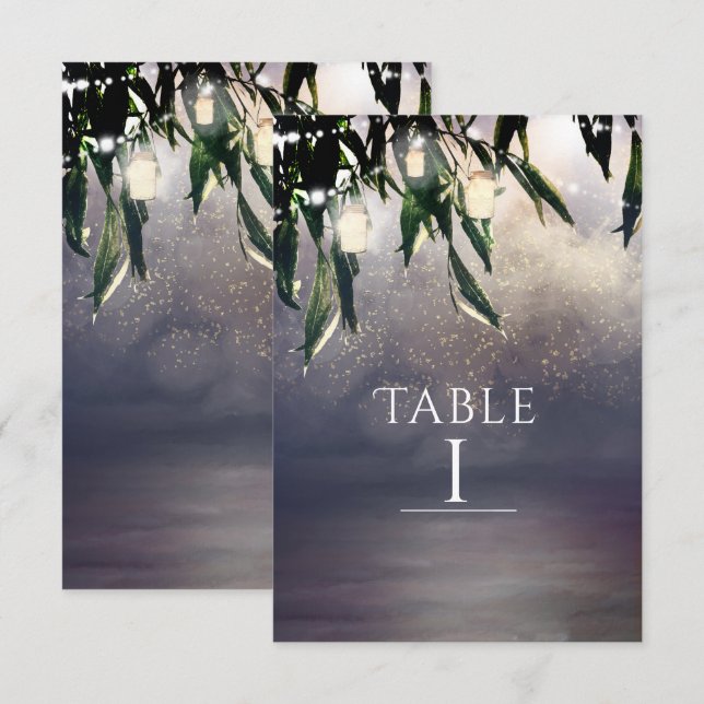 Gråtande pilträd & Murade Krukor Bord Nummerkort Inbjudningar (Fram/baksida)