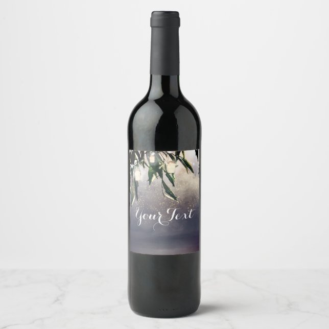 Gråtande pilträd & Murarburk Ljusstakar Vin Etiket Vinflaska Etikett (Framsida)