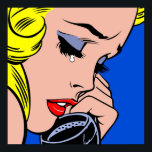 Gråtande Tecknad Girl-flicka gråtande på mobil Pop Poster<br><div class="desc">Gråtande Tecknad Girl Girl gråtande på mobil Pop Art Woman Vintage affisch Anime Tecknad Tecknad Fiction Manga</div>
