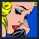 Gråtande Tecknad Girl-flicka gråtande på mobil Pop Poster<br><div class="desc">Gråtande Tecknad Girl Girl gråtande på mobil Pop Art Woman Vintage affisch Anime Tecknad Tecknad Fiction Manga</div>