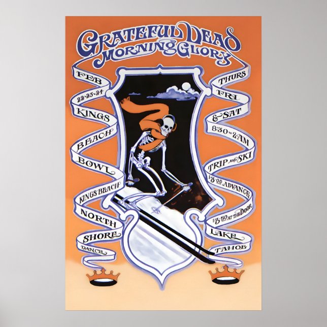 Grateful Dead, Trip and Ski 1968 Concert Poster (Framsidan)