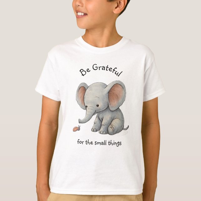 Grateful Elephant Graphic T-Shirt (Framsida)