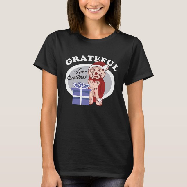 Grateful for Christmas  Christmas Santa Rude Adult T Shirt (Framsida)